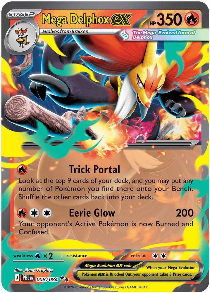 Mega Delphox EX 008/084 Pitch Black