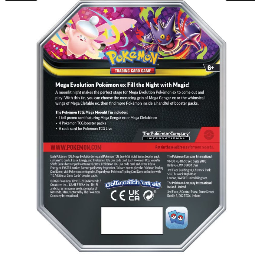 Pokémon TCG: Mega Moonlit Tin Set of 2