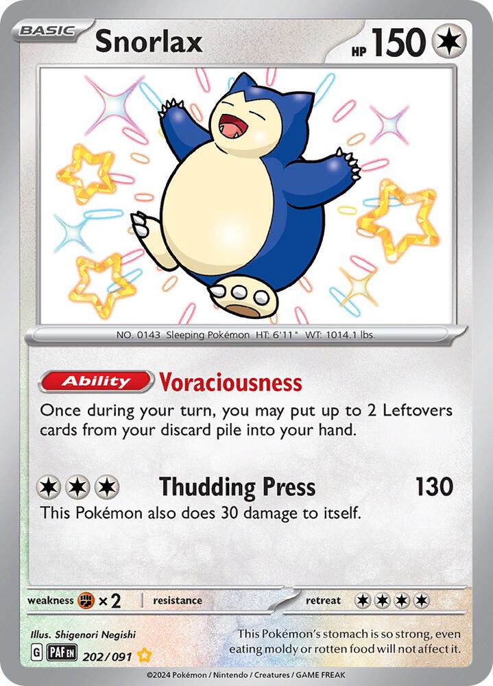 Snorlax 202/091 Paldean Fates