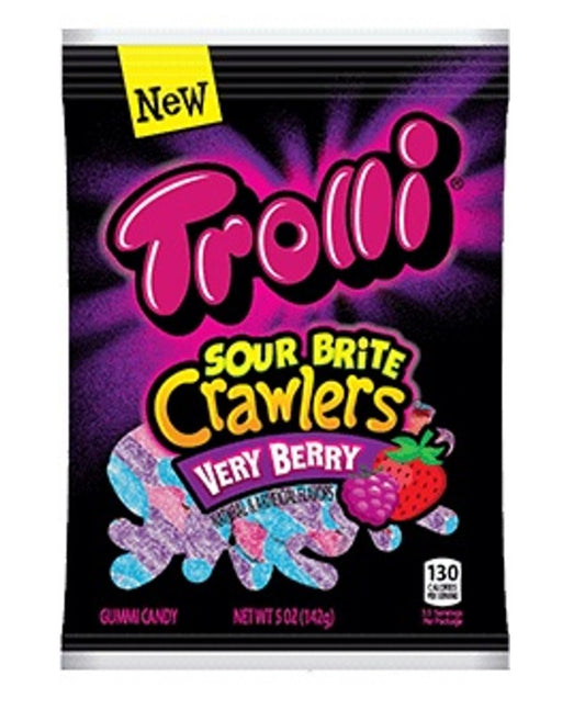 Trolli Brite Crawler Very Berry Peg Bag 5 Ounce