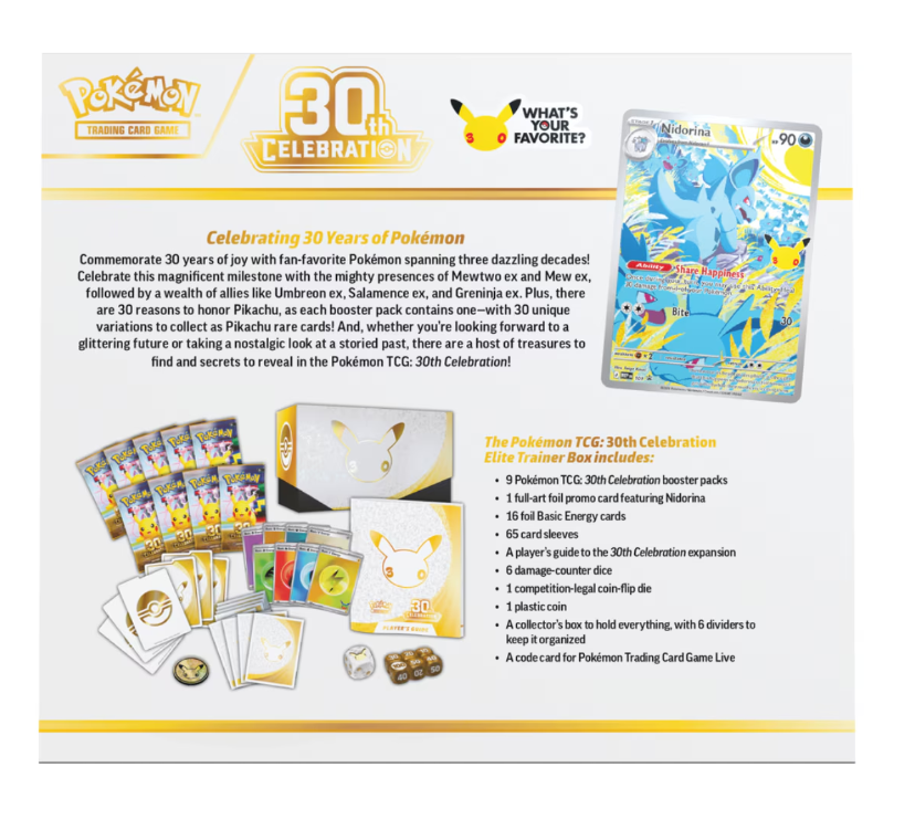 Pokemon TCG: 30th Celebration - Elite Trainer Box