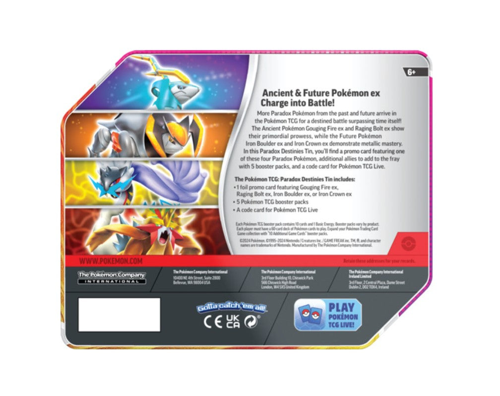 Pokémon TCG: Scarlet and Violet Paradox Destinies Tin