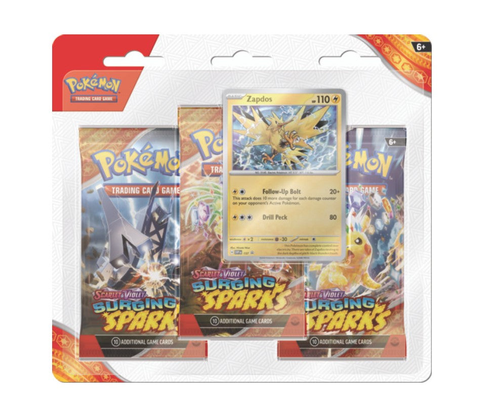 Pokemon TCG: Scarlet and Violet Surging Sparks 3-Pack Boosters